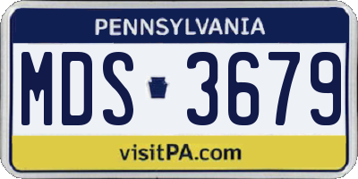 PA license plate MDS3679