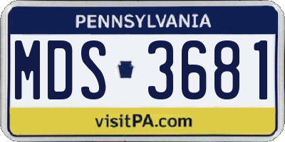 PA license plate MDS3681