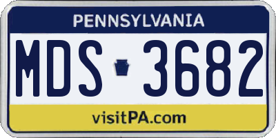 PA license plate MDS3682