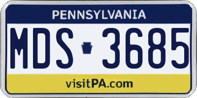 PA license plate MDS3685