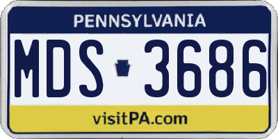 PA license plate MDS3686