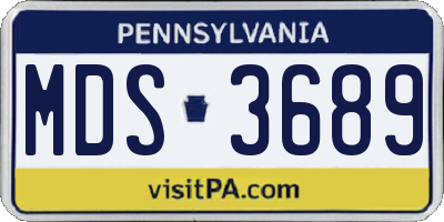 PA license plate MDS3689