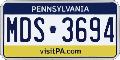 PA license plate MDS3694
