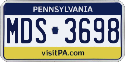 PA license plate MDS3698