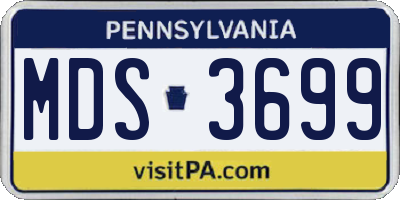 PA license plate MDS3699