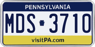 PA license plate MDS3710