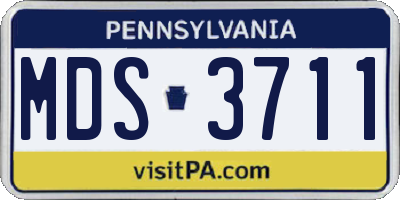 PA license plate MDS3711