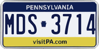 PA license plate MDS3714