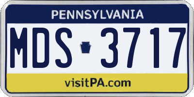 PA license plate MDS3717