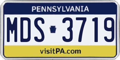 PA license plate MDS3719