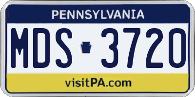 PA license plate MDS3720