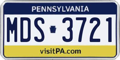 PA license plate MDS3721