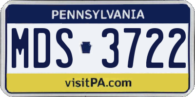 PA license plate MDS3722