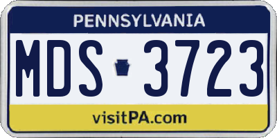 PA license plate MDS3723