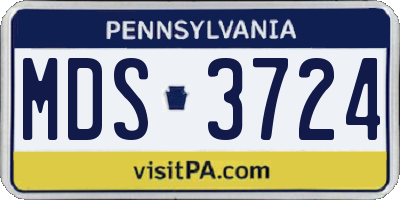PA license plate MDS3724