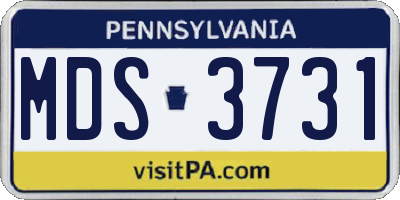 PA license plate MDS3731