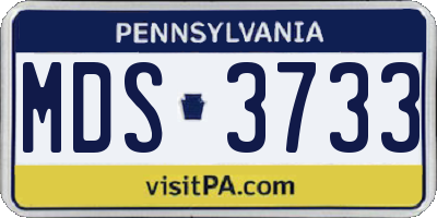 PA license plate MDS3733