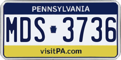 PA license plate MDS3736