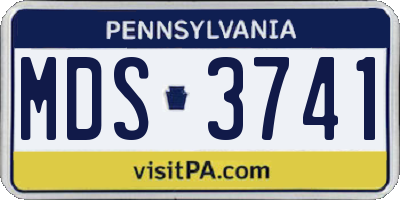 PA license plate MDS3741