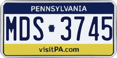 PA license plate MDS3745