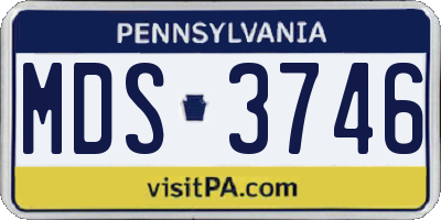 PA license plate MDS3746