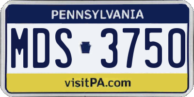PA license plate MDS3750