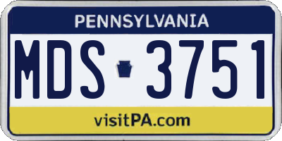 PA license plate MDS3751