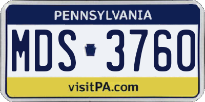 PA license plate MDS3760