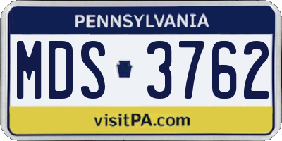 PA license plate MDS3762