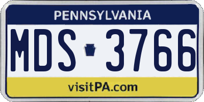 PA license plate MDS3766