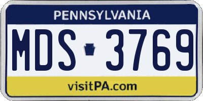 PA license plate MDS3769
