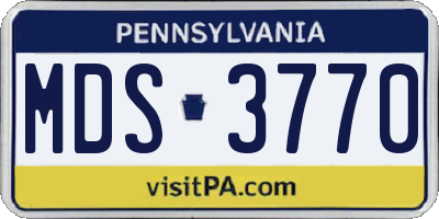 PA license plate MDS3770