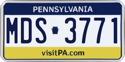 PA license plate MDS3771
