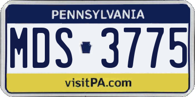 PA license plate MDS3775