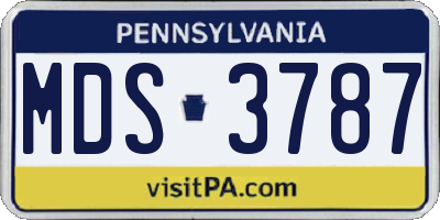 PA license plate MDS3787