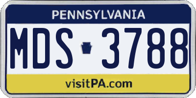 PA license plate MDS3788
