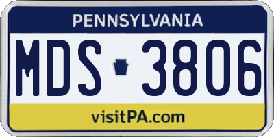 PA license plate MDS3806
