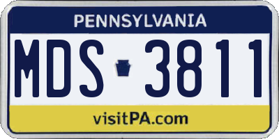PA license plate MDS3811