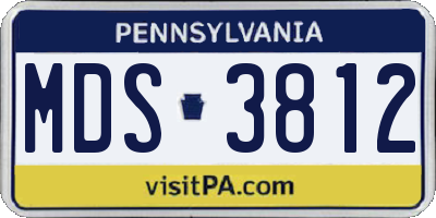 PA license plate MDS3812