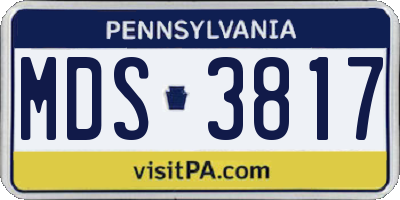 PA license plate MDS3817