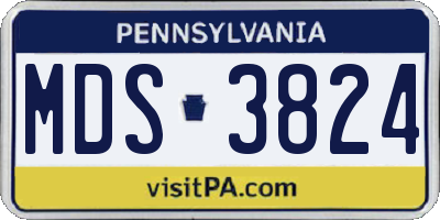 PA license plate MDS3824