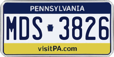 PA license plate MDS3826