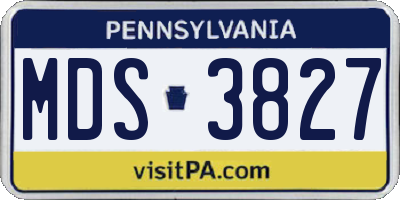 PA license plate MDS3827