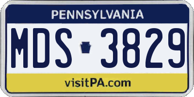 PA license plate MDS3829