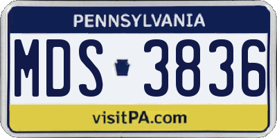 PA license plate MDS3836