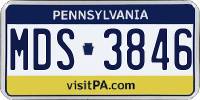 PA license plate MDS3846