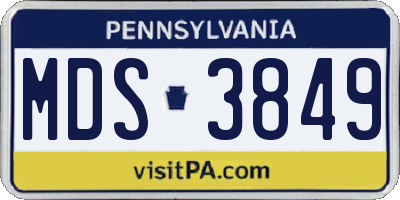 PA license plate MDS3849