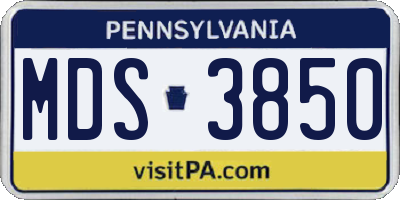 PA license plate MDS3850