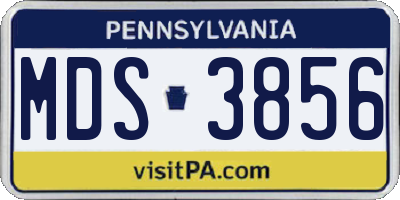 PA license plate MDS3856