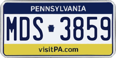 PA license plate MDS3859